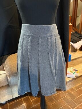 CAbi Gray Knit Skater Skirt